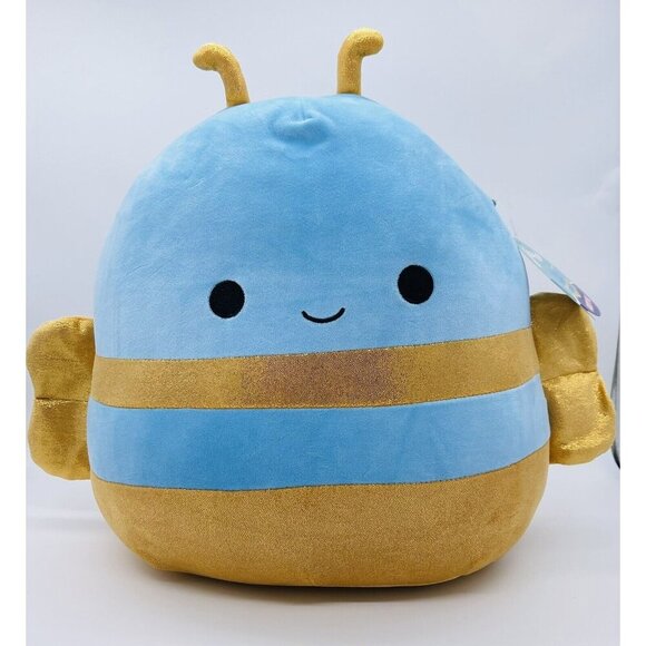 NWT Squishmallows Queen Bee 14" Adopt Me! Blue Glittery Gold Insect Plush - Picture 1 of 7